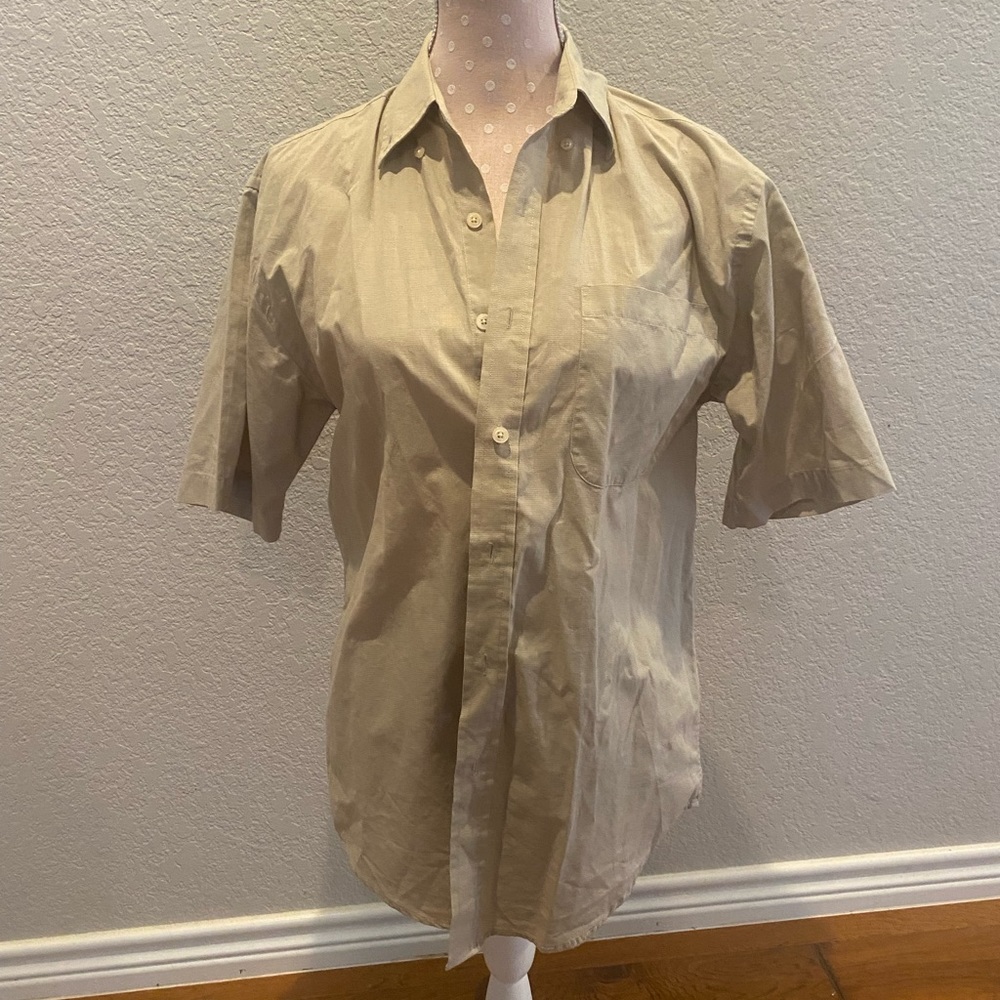 Khaki Casual Men’s Button-Down